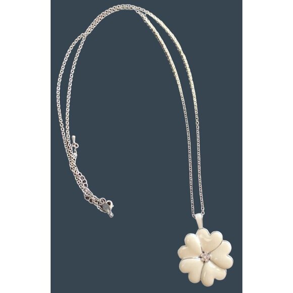 LIA SOPHIA- RHODIUM FLOWER NECKLACE WOMEN 43" - Picture 1 of 4